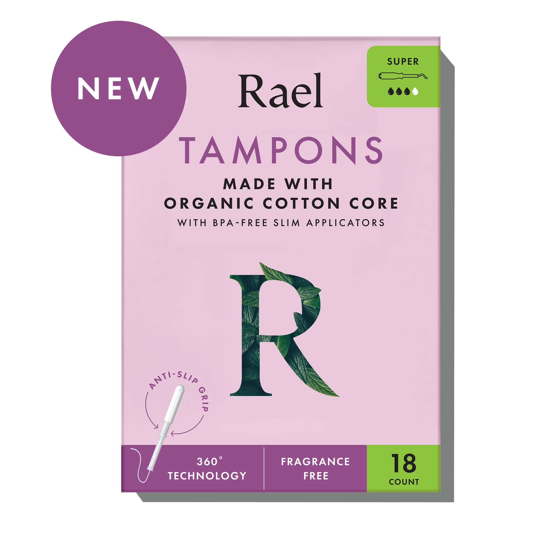 Super Slim Applicator Tampons Made With Organic Cotton V9