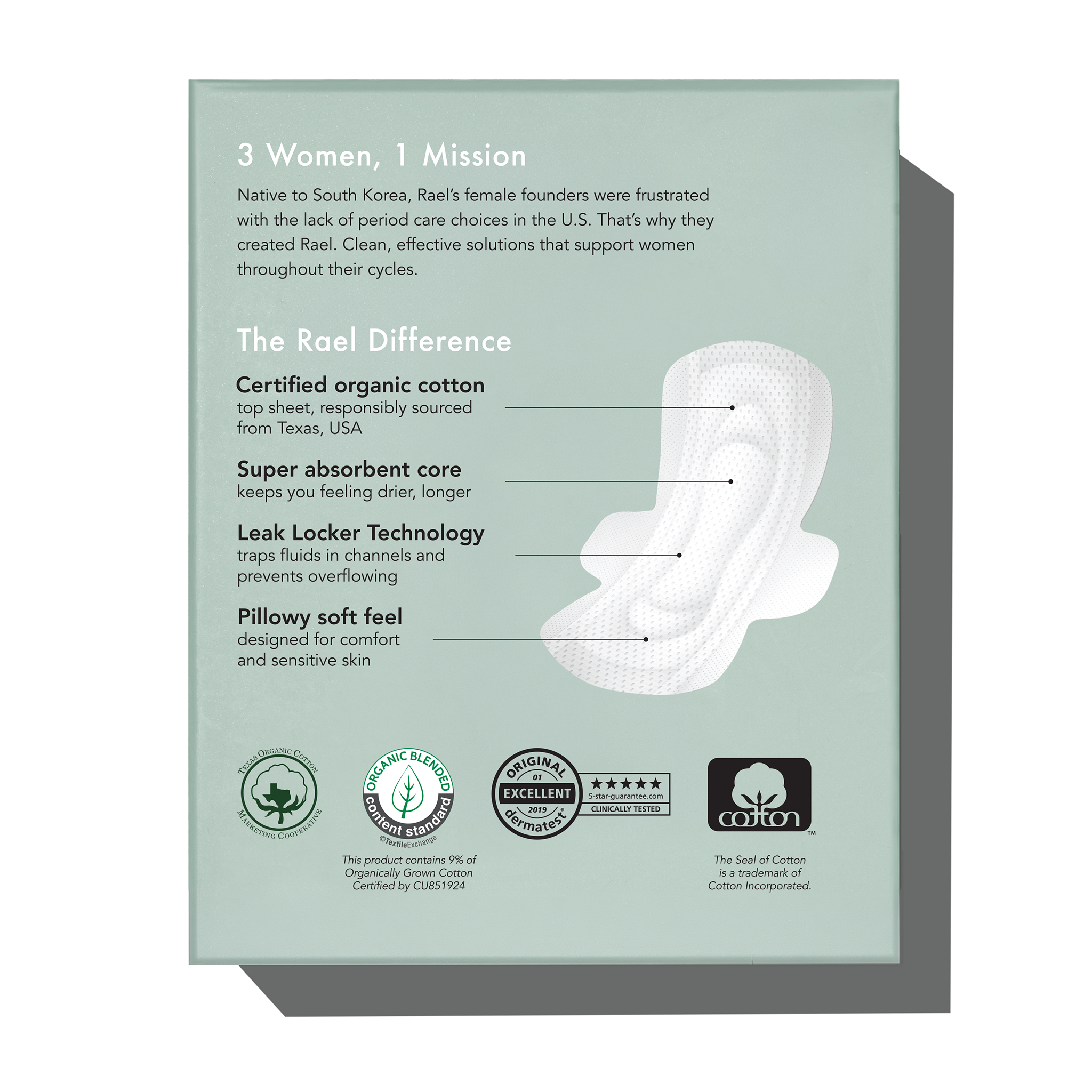 Petite Organic Cotton Cover Pads With Wings K2